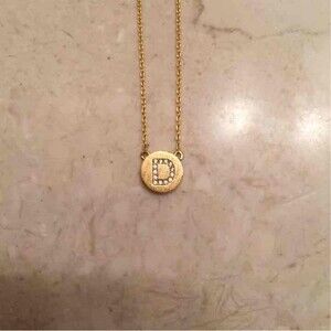 Brand New Mahina's Fashion Gold Necklace Initial D Jewel Outline Circle Pendant